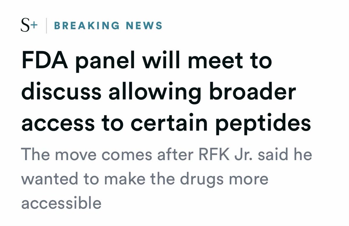 HIMS $LLY $NVO The FDA will discuss 7 peptides for possible inclusion on  the 503A Bulks List on July 23-24: - BPC-157 - KPV - TB-500 - MOTs-C -  Emideltide - Semax -
