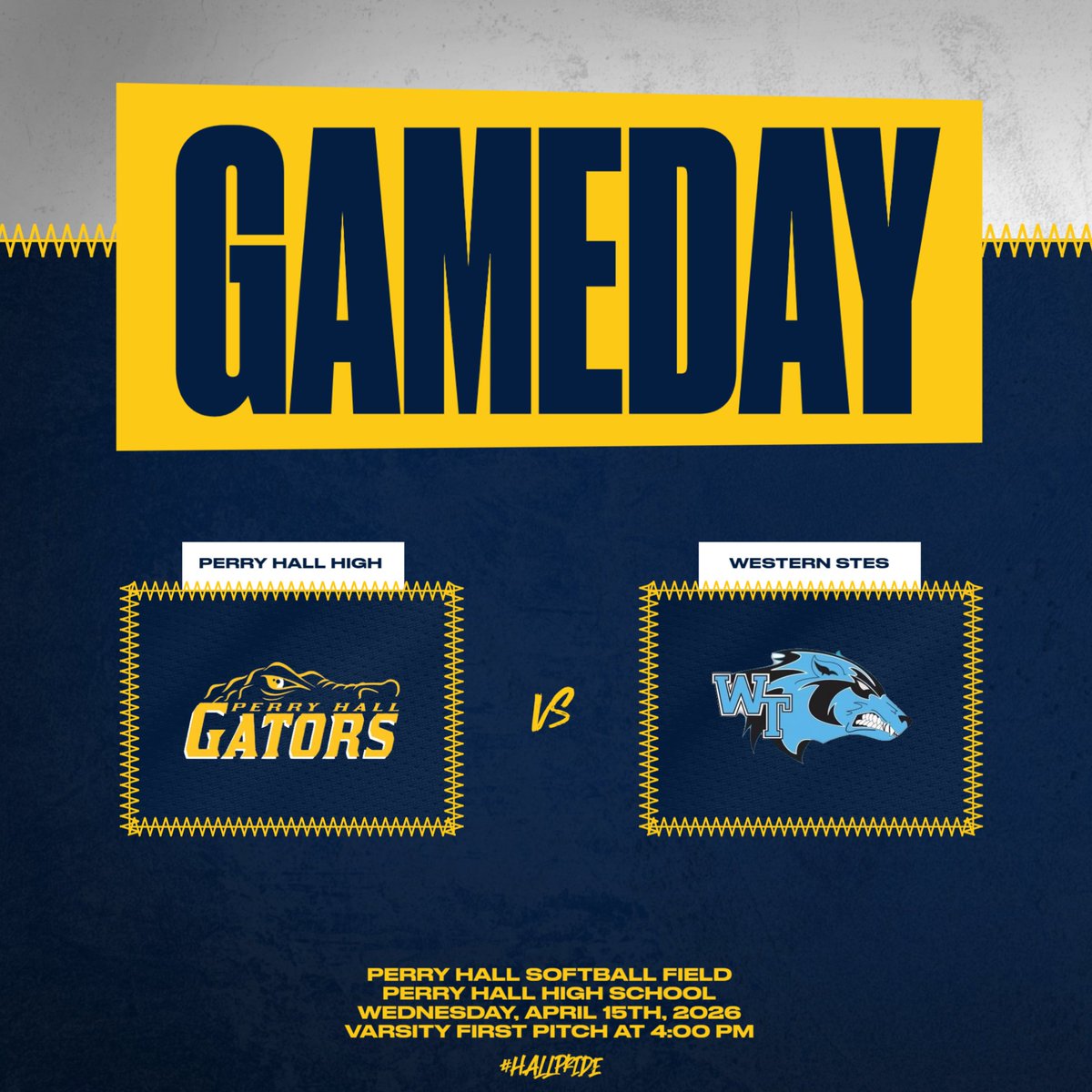 perryhallath's tweet image. Join us at the Swamp today for our varsity softball matchup against Western STES!  First pitch is at 4:00 PM!  #hallpride