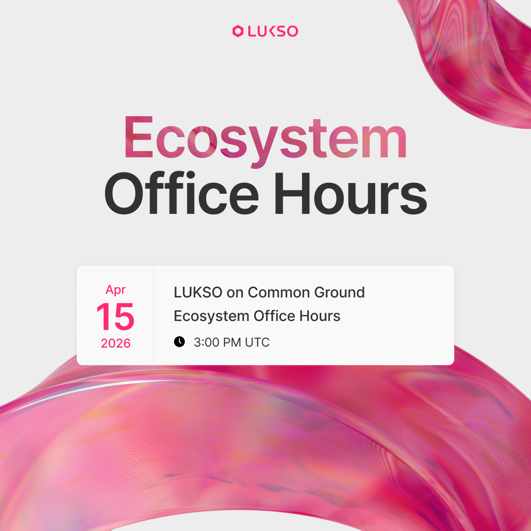 lukso_io's tweet photo. Join us today for our regular open drop-in session with @LUKSOFoundation!

🗓️ Wed, April 15th at 3:00 PM UTC

Bring your questions, ideas, or what you're building, and connect directly with the team on @CommonGround_cg. https://t.co/Xntwx3LnxQ
