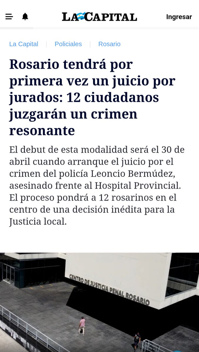 Rosario tendrá su primer juicio por jurados
Un caso que golpeó a la ciudad en su momento más difícil hoy llega a esta instancia con una herramienta inédita: por primera vez, 12 ciudadanos van a decidir.

No es solo un cambio de procedimiento: es una definición política. Más