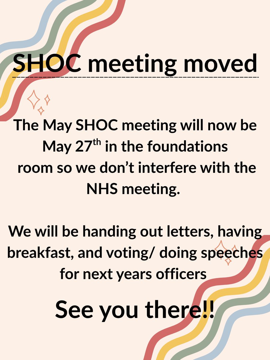 ohsshoc's tweet photo. New May meeting date! https://t.co/8OasMqbZ7q