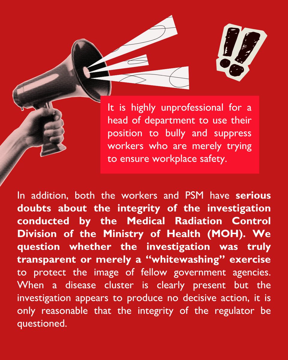 PSMPetalingJaya's tweet photo. The numbers are deeply concerning: 3 cases of Stage 4 cancer and 4 thyroid cases.

When workers tried to raise the alarm, they weren't met with support. They were met with scolding and denial from the very people meant to protect them. https://t.co/dvgJXdVKwE