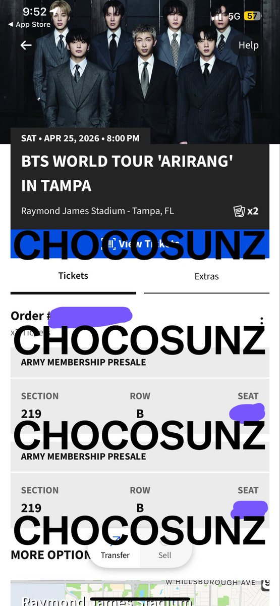 chocosunz's tweet photo. wts 2 BTS tickets for Tampa day 1 4/25 at Raymond James Stadium

Selling for $290 each face value 

not able to make it anymore 😔 can facetime and accept PayPal g&amp;s

This part of the stage is where BTS and crew were entering and exiting for their goyang concerts! https://t.co/GZ8qTLJ314