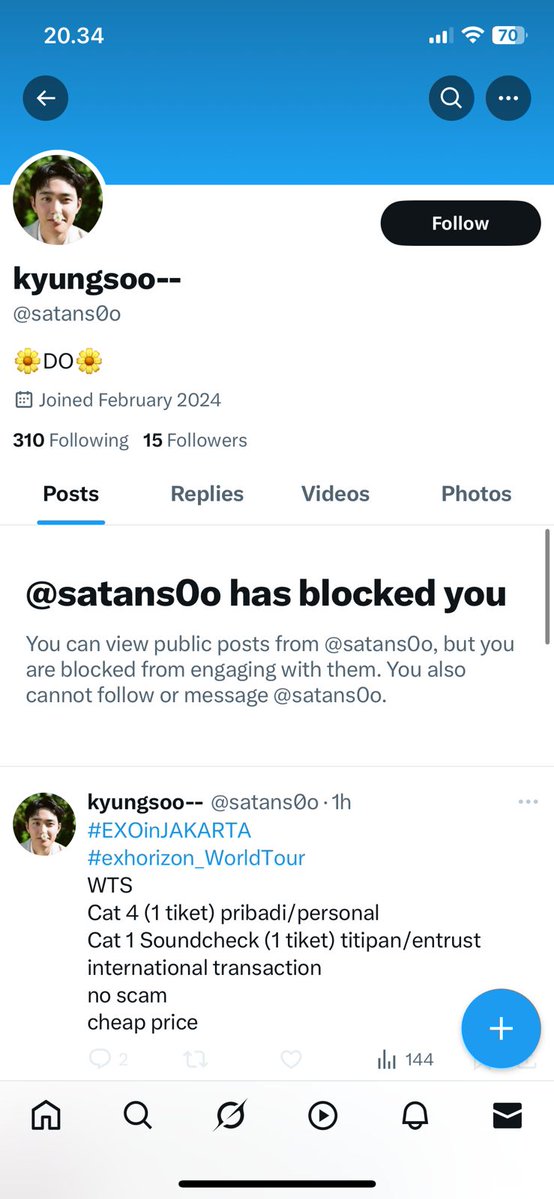 gyurangdon's tweet image. ‼️BEWARE SCAMMER EXO TIKET EXHORIZON JAKARTA‼️

HATI HATI YA EXOL

akunnya @.satans0o
no HP 0895-3427-90403

temenku nyaris ketipu dan berakhir temenku diblokir sm dia. pelaku terakhir dilihat msh tweet wts 

#ExHorizoninJakarta 
#EXOPLANET6