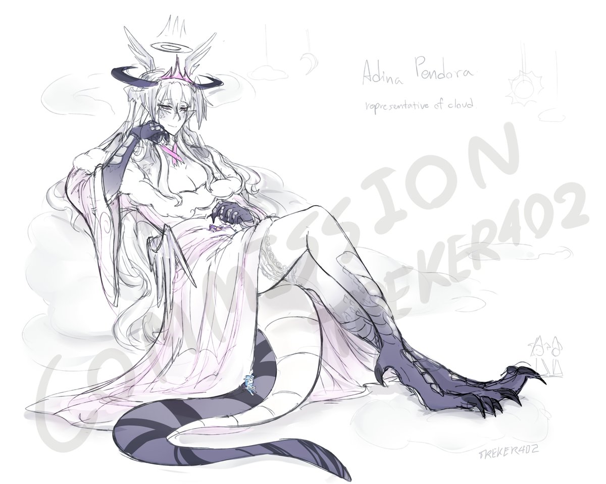 treker402's tweet image. Commission [ 1/4 ] DONE!!!

It's Adina Pendora, Sky queen on her cloud throne--my own OC who are from Yakuza au (if you still remember my ocnlw and elpm phase) I need to draw her BOTH in kofi and COMMISSION. This milf liker flea-@razzydazzys need to get out of my bunker. 👉🚪