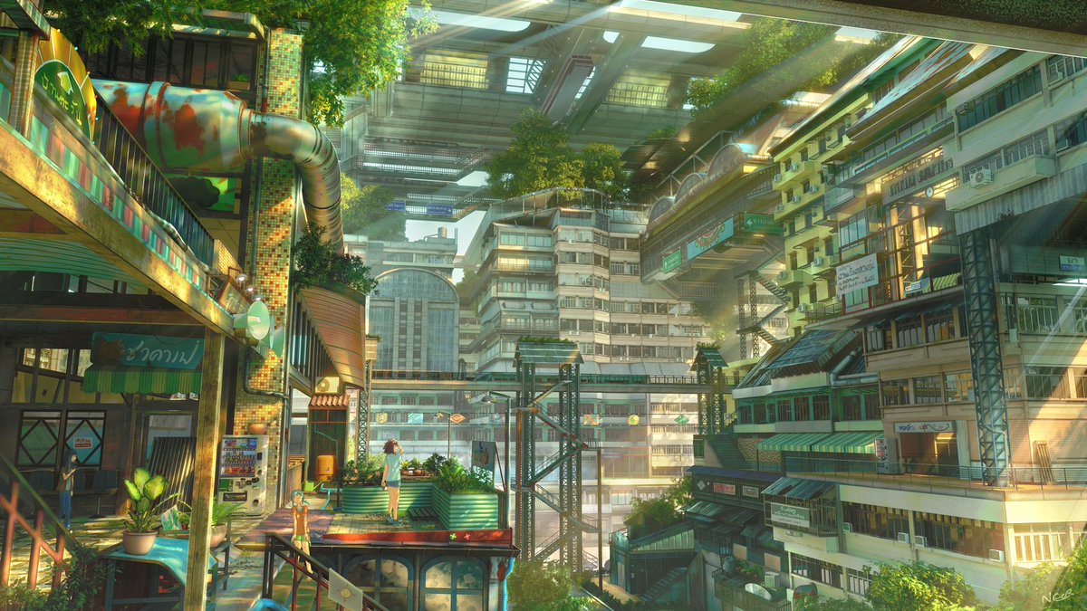 mantraneur's tweet image. Hello #PortfolioDay I paint background and currently open for CMS.