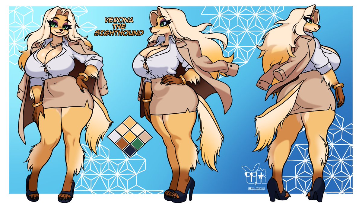 or_draws's tweet image. Verona the Sighthound ref sheet #CommissionedArt #ocart
