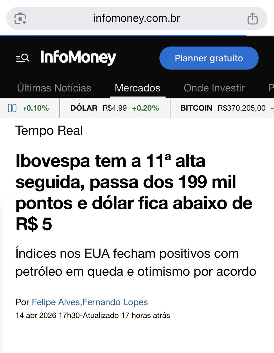 GregorSamba's tweet photo. Não tenho lembrança de nenhum momento na história recente do Brasil onde bolsa em alta e dólar baixo não tenham rendido editoriais e mais editoriais com viés positivos. Também acharam a cobertura pequena? https://t.co/PIiRrI2xH7