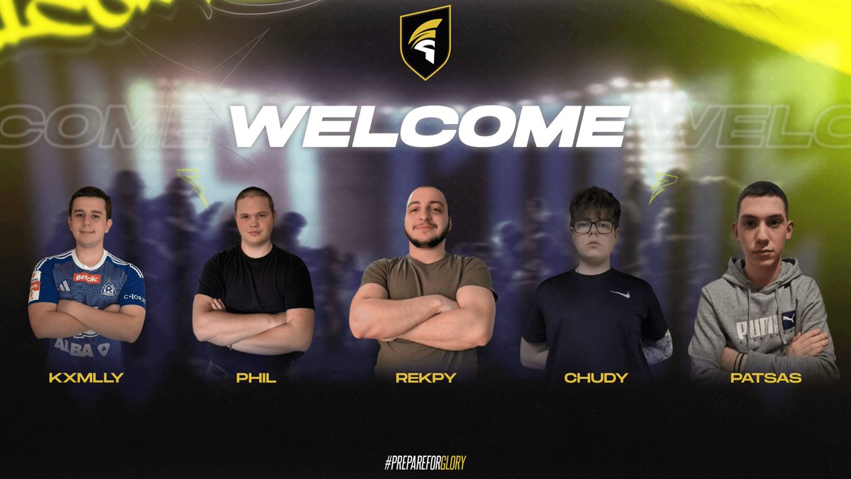 SpartansEu's tweet photo. We are delighted to introduce our Rainbow 6 Siege roster for upcoming competitions! 💛
@Kamil737369711 @phillllr6 @RekPy23 @Real_ChUdy Patsas
#PrepareForGlory https://t.co/DVwv2hCVwI
