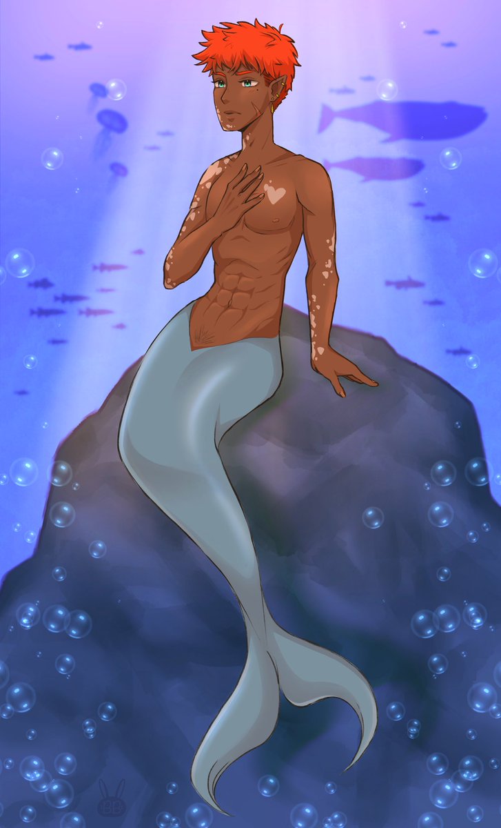Bellabridjon's tweet image. Arryn 🧜‍♀️ 

Inspired by the Little Mermaids “Part of Your World”

Practicing male anatomy 💚

#digitalillustration #drawing #merman
