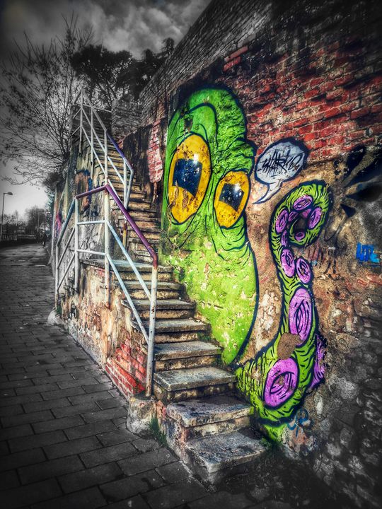 PhilFreez's tweet photo. Art of the Day! "Octopus graffiti". Buy at: https://t.co/yz2rFJnypB https://t.co/VdoQHpVdNX