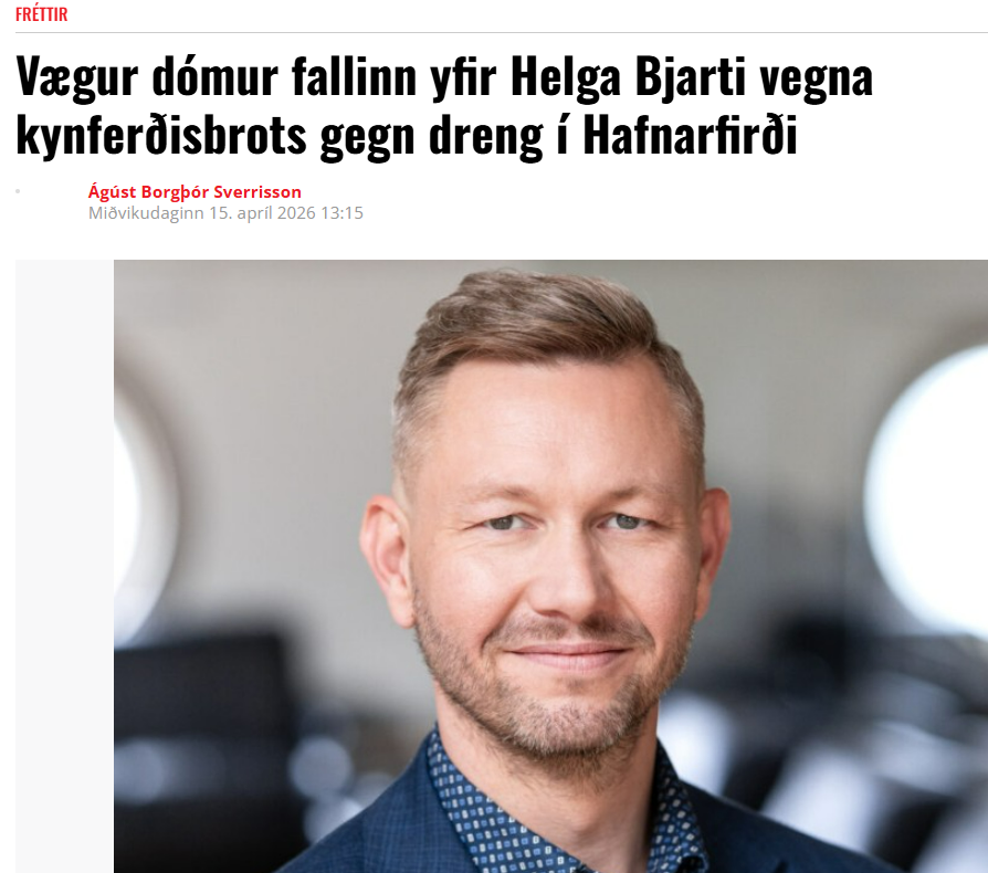 arason85's tweet photo. Hvernig?? Maður er orðlaus

"Helgi Bjartur var sakfelldur fyrir húsbrot og kynferðislega áreitni vegna málsins en ekki nauðgun. Var hann dæmdur í 12 mánaða fangelsi, þar af 9 mánuði skilorðsbundið." https://t.co/XBlxQnlUAl