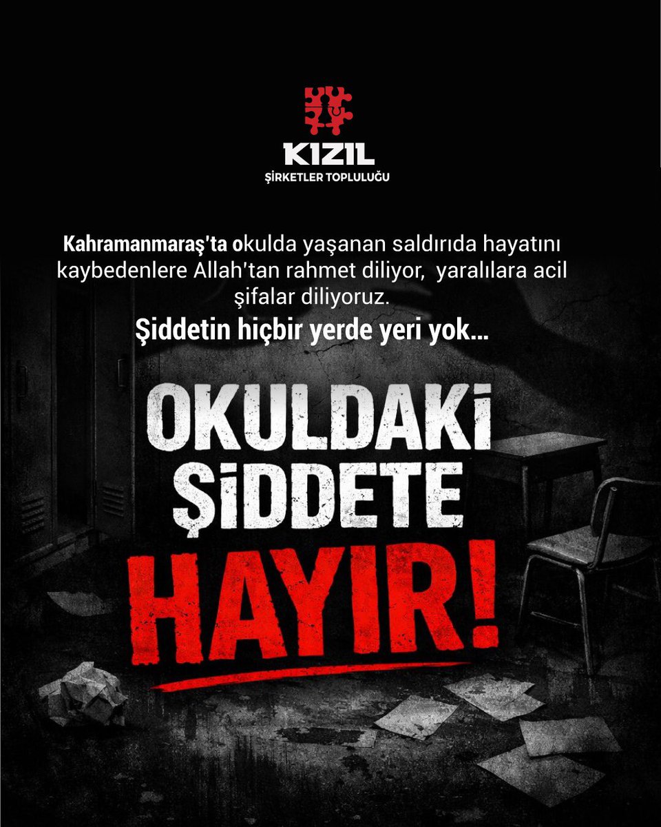 k_denetim's tweet photo. Eğitim kurumlarına yönelik şiddetin hiçbir gerekçesi olamaz.
Kahramanmaraş’ta yaşanan olayda yaralananlara acil şifalar diliyor, hayatını kaybedenlerin yakınlarına başsağlığı diliyoruz.
Okullar; huzurun, güvenin ve sevginin adresidir.

🌐: https://t.co/eY5thoe54j https://t.co/xy1fLMAs7i
