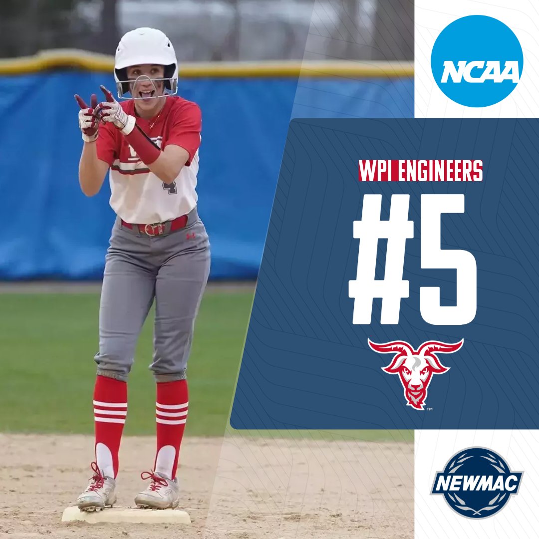 NEWMACsports's tweet photo. 🥎 NPI RANKING 🥎

@WPIAthletics sits at No. 5 and @MITAthletics lands at No. 17 in the latest NCAA NPI rankings. 

NPI (NCAA Power Index) will be used to select and seed teams for the NCAA tournament. 

#GoNEWMAC // #WhyD3 https://t.co/mfhFyJtn5m
