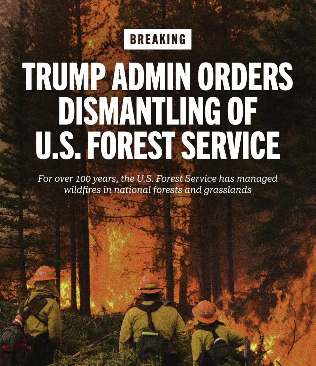 DemsAbroad's tweet image. Trump’s plan will shut down 57 of 77 #ForestService research facilities and 9 regional offices across 31 states.

"…blowing up the structure they work within is not a reform. It is chaos, and the American public and our public lands will pay the price," -@RandyErwin, President
