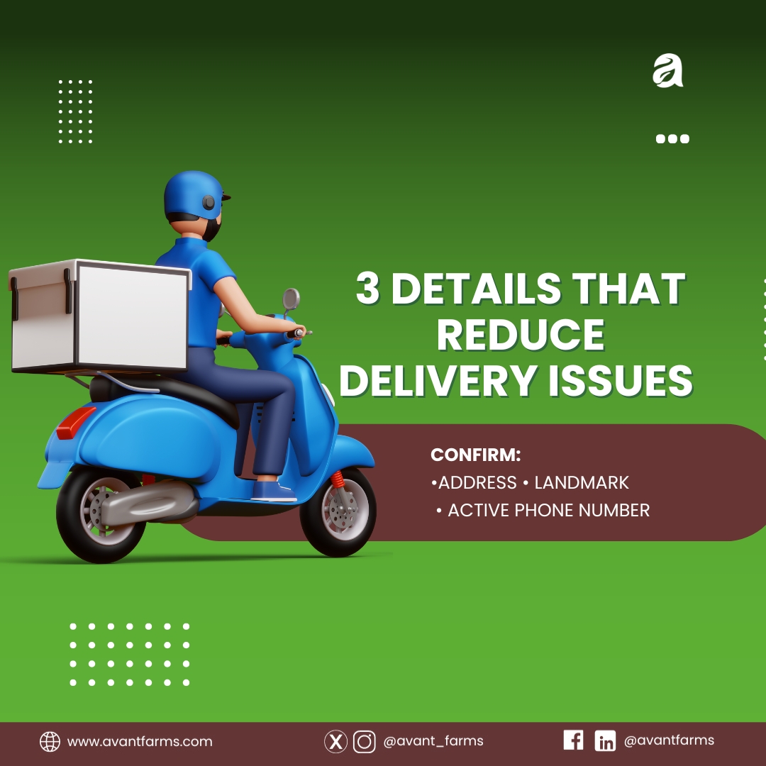 Avant_Farms's tweet photo. Reduce delivery issues with 3 details: address, landmark, active phone.

 Send us a DM to order. https://t.co/DkGkiIETcr