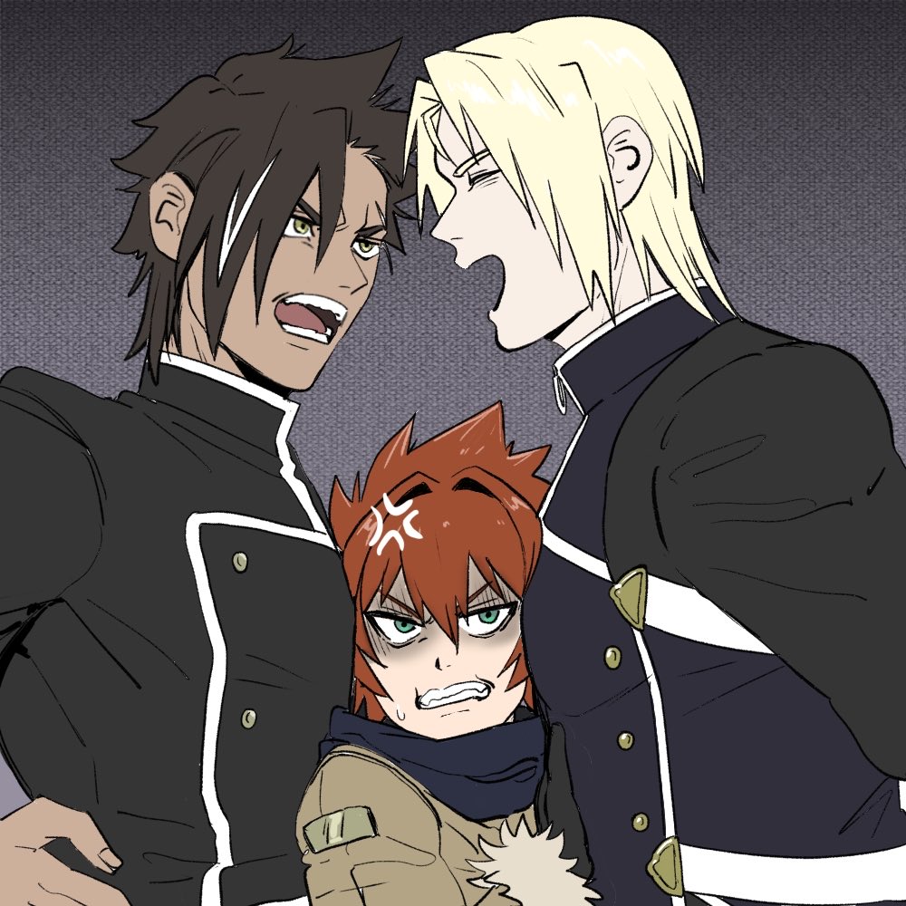 狭い部屋で喧嘩する仲良し三人