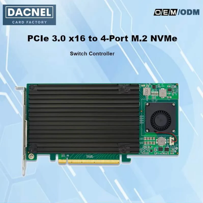 Dacnel_Card's tweet photo. Quad PCIe 3.0 x16 to M.2 NVMe SSD Adapter PLX 8747
Controller
https://t.co/XwUiNiWUPN
#NVMe
#PCIeGen3
#PCIeX3
#NVMeSSD
#DataCenter
#EnterpriseStorage
#ServerHardware
#CloudInfrastructure
#Hyperscale
#StorageServer https://t.co/vp8PvKBgSp