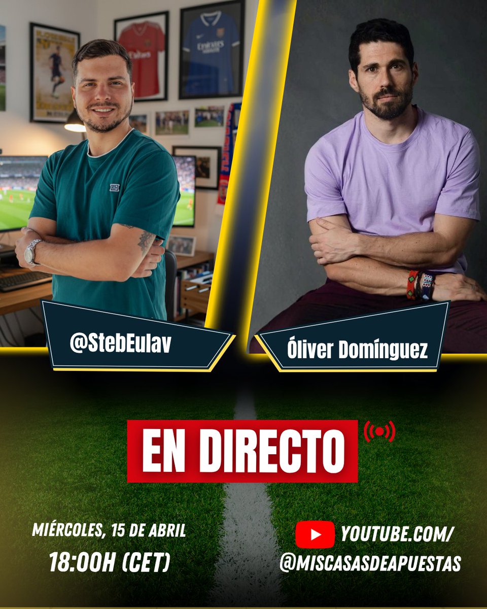 Hoy a las 18.00 (hora peninsular española) entrevisto a Oliver F. Domínguez, Country Manager de Flashcore en España.

Hablaremos sobre su evolución en los últimos años y cómo una startup checa ha alcanzado los 400 millones de descargas.

Nos vemos en el directo 👇
