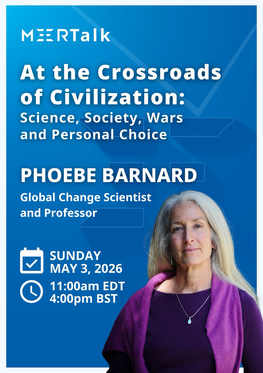 MEERsrm's tweet photo. Join us for our upcoming MEERTalk with evolutionary and global change scientist Phoebe Barnard on navigating ecological overshoot and societal change at the crossroads of civilization.
Register: https://t.co/k7eoWgExui
#MEERTalk #ClimateCrisis #EcologicalOvershoot https://t.co/ZIYpcq6Cz4
