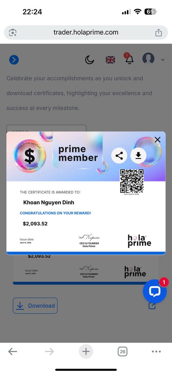 thanks HOLA PRIME #proptrading #forextrading #holaprime #fundedtrader #1hourpayouts #fundednext #FTMO #fundingpips #tradeify