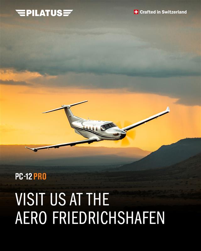 PilatusAircraft's tweet image. We’re excited to showcase the PC-12 PRO at AERO Friedrichshafen!

Will you be there?

#pilatus #pc12 #pro #aerofriedrichshafen