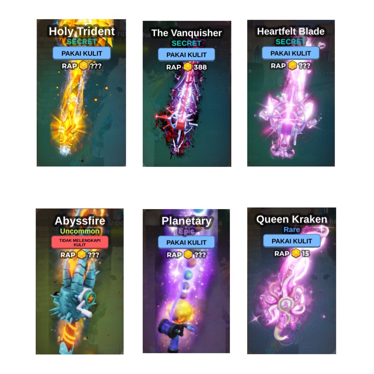 jaeminadd's tweet photo. Wts skin rod fishit

Holy Trident 100k
The Vanquisher 40k
Heartfelt Blade 25k 
Abyssfire 4k
Planetary 5k
Queen Kraken 8k

Take all 165k aja, bisa nego. Yuk dm aja #zonauangㅤ https://t.co/qkjEm7SQyh