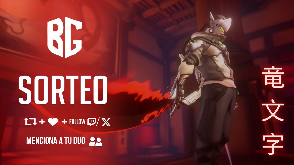 🔥GIVEAWAY🔥BUNKERSORTEO🔥 SORTEO

🎁1x Arma Mítica de Genji

✨Gracias 
<a href="/OverwatchLATAM/">Overwatch</a>
 por el código 

Requisitos: 
✅Seguirme en x y twitch
✅RT y Like 
✅Menciona a tu dúo

🗓️Ganador el VIERNES 17 DE ABRIL DE 2026 en mi canal de Twitch. 

#OWLATAM #OWLATAMMythicGenji