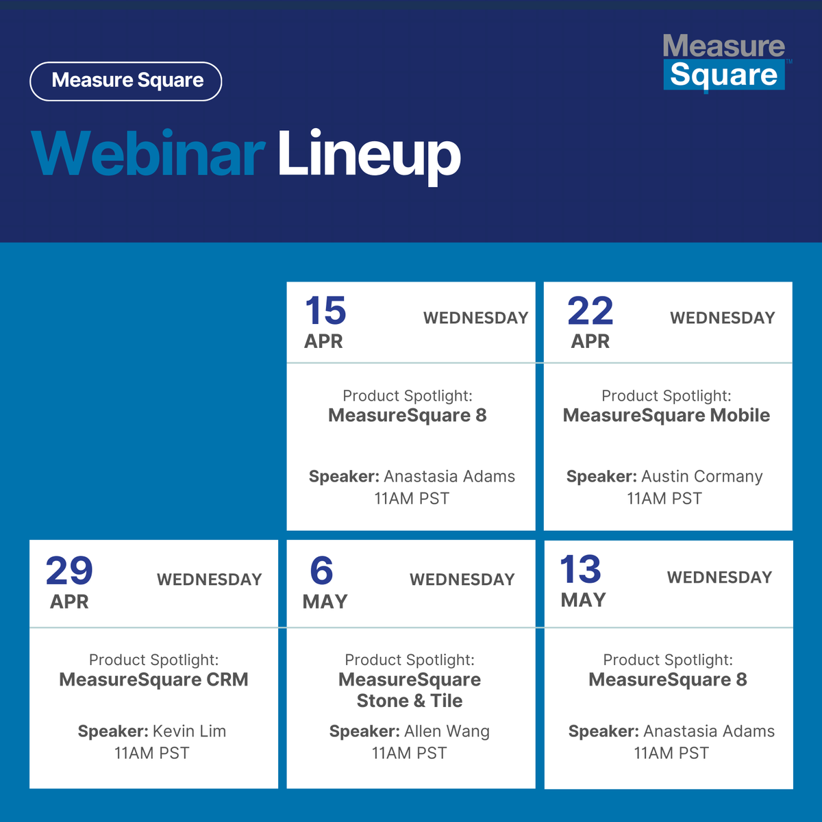 MeasureSquare's tweet photo. Build your skills with our weekly webinars, featuring different Measure Square products for every experience level. Today at 11 AM PST: Level 1 MeasureSquare 8 with Anastasia Adams.📎Sign up: https://t.co/sPnyrrPLox Access the full webinar schedule: https://t.co/0GUZ0sfa4z https://t.co/JyJ0h5LWbr