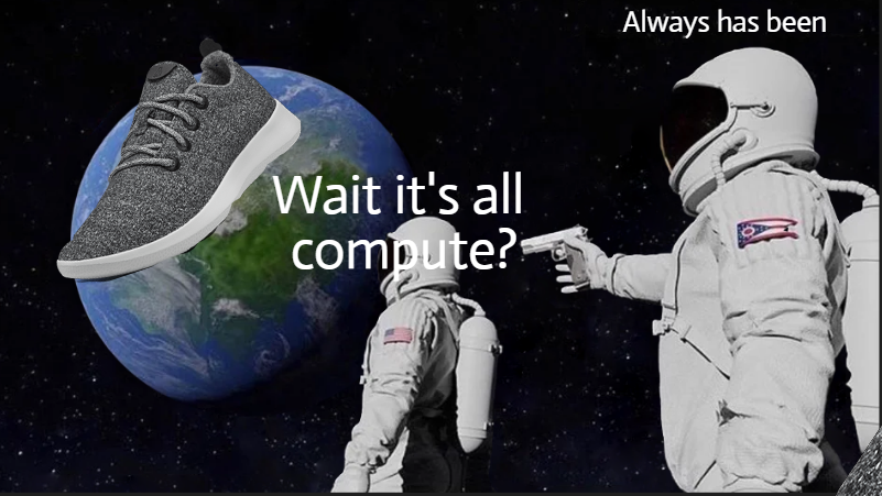 a_lyx's tweet photo. shoes to GPUs, totally normal business decision https://t.co/zLXvW6IHFV