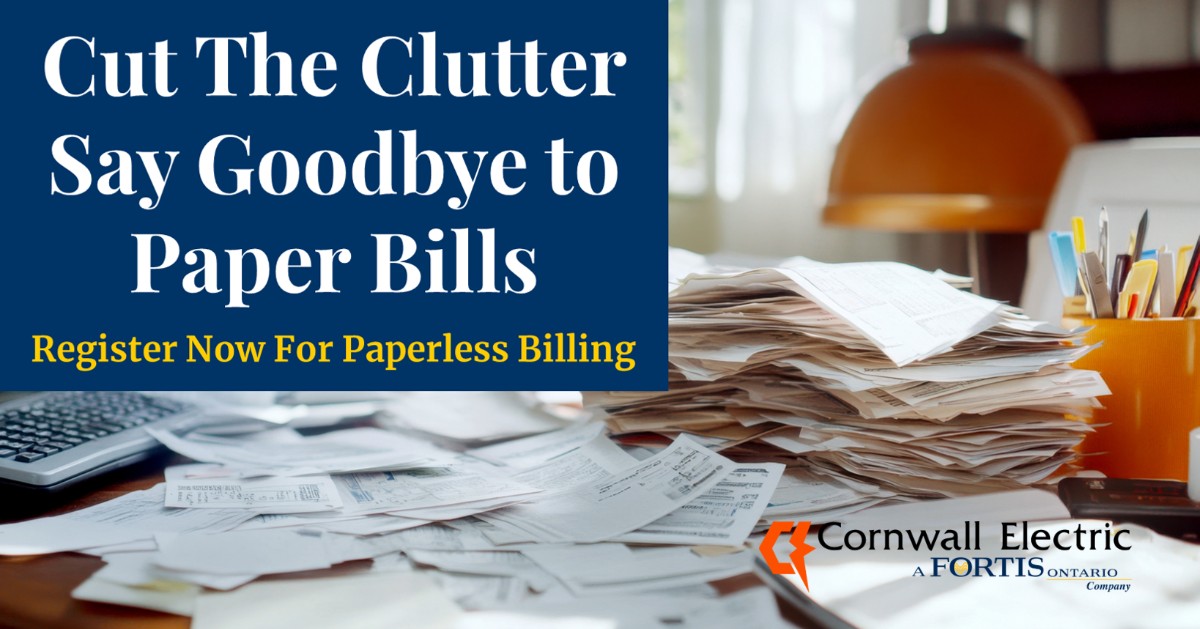 Say goodbye to clutter! Sign up for paperless billing today to view and pay your bills online! It's quicker, simpler, and helps save the environment. Get started here: ow.ly/N7iL50YCn4J
