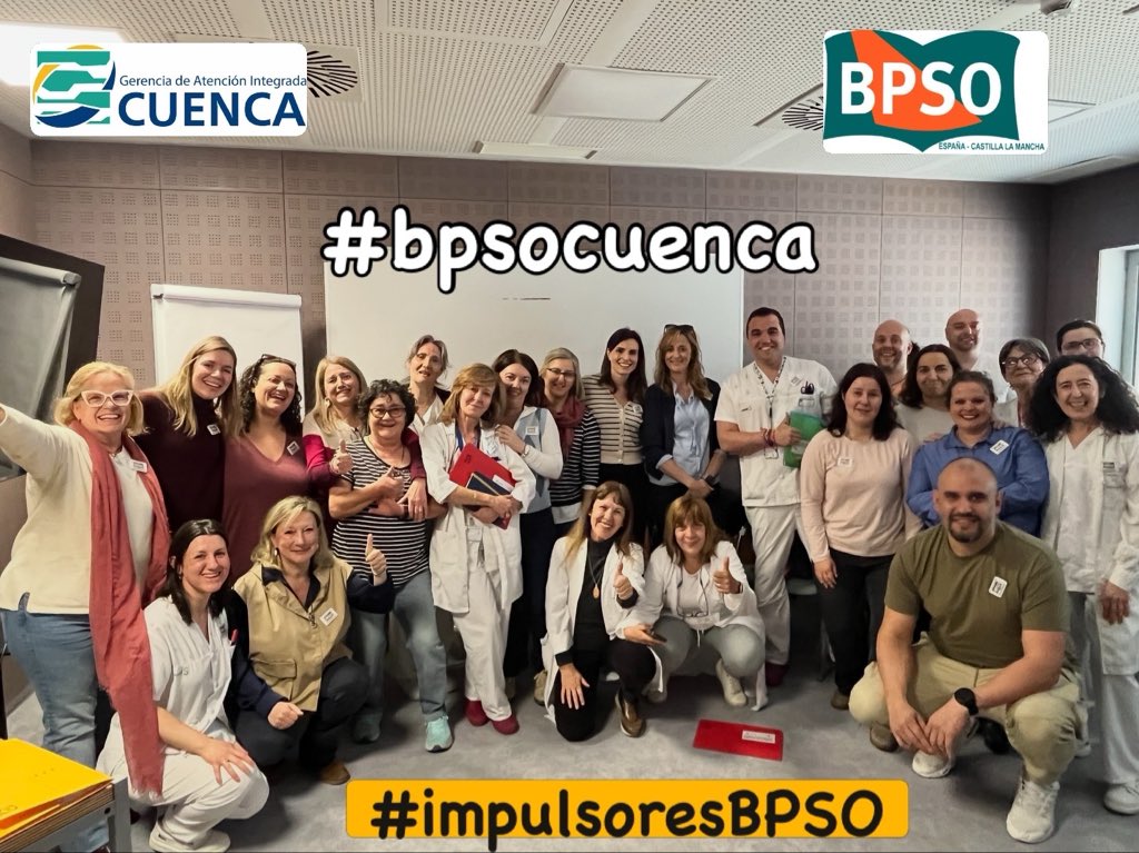 enfermerasbpso's tweet photo. ➡️ ✅Otro gran grupo #enfermeras de @cuencasanidad formado en buenas prácticas #RNAO de #Dolor 
🙏Bienvenidos impulsores de buenas prácticas a la familia #BPSOCUENCA y gracias por querer mejorar la salud de las personas con #evidencebasedpractice @DorisGrinspun @excelenciaencu1 https://t.co/ul5gwpdDup