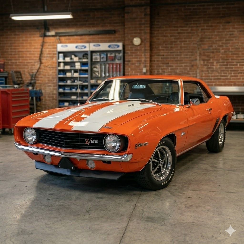 MikesHotRodsKC's tweet image. The 1969 Chevrolet Camaro Z/28 was all about the 302ci engine. Built for the SCCA Trans-Am series, this high-revving small block wasn’t about drag racing; it was built to handle, corner, and scream on a road circuit. The definitive track pony car.

#MikesHotRodShop #ChevyCamaro