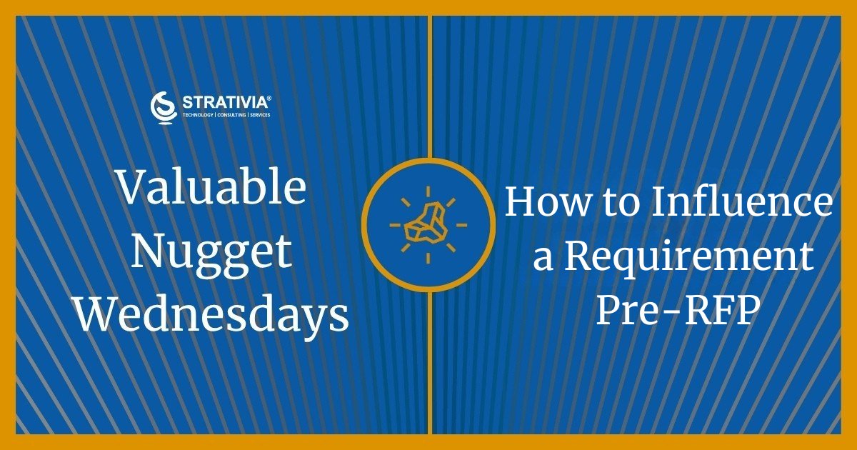Strativia's tweet photo. Winning starts before the RFP drops.

Influence requirements in the pre-RFP phase by building relationships, understanding needs, and sharing solutions early.

Don’t chase opportunities—help shape them.

#GovCon #PreRFP #CaptureStrategy https://t.co/G7Ocp4qcmh