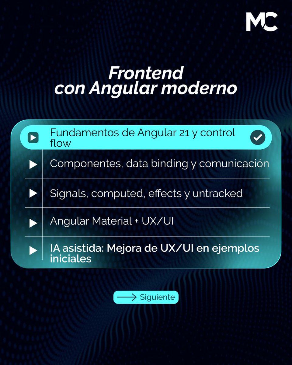 mitocode's tweet photo. ¡Hey coder! 🙋🏻‍♀️🙋🏻‍♂️. Te compartimos la ruta que seguirás en nuestro curso Java Full Stack 👨🏻‍💻👩🏻‍💻

🚨 Java Full Stack
📆 Inicio: 15 de Abril
📲 https://t.co/qmOCuRlizs
.
#mitocode #programador #programacion #tecnologia #javafullstack #java #angular #springboot https://t.co/3ro0VJMs4p