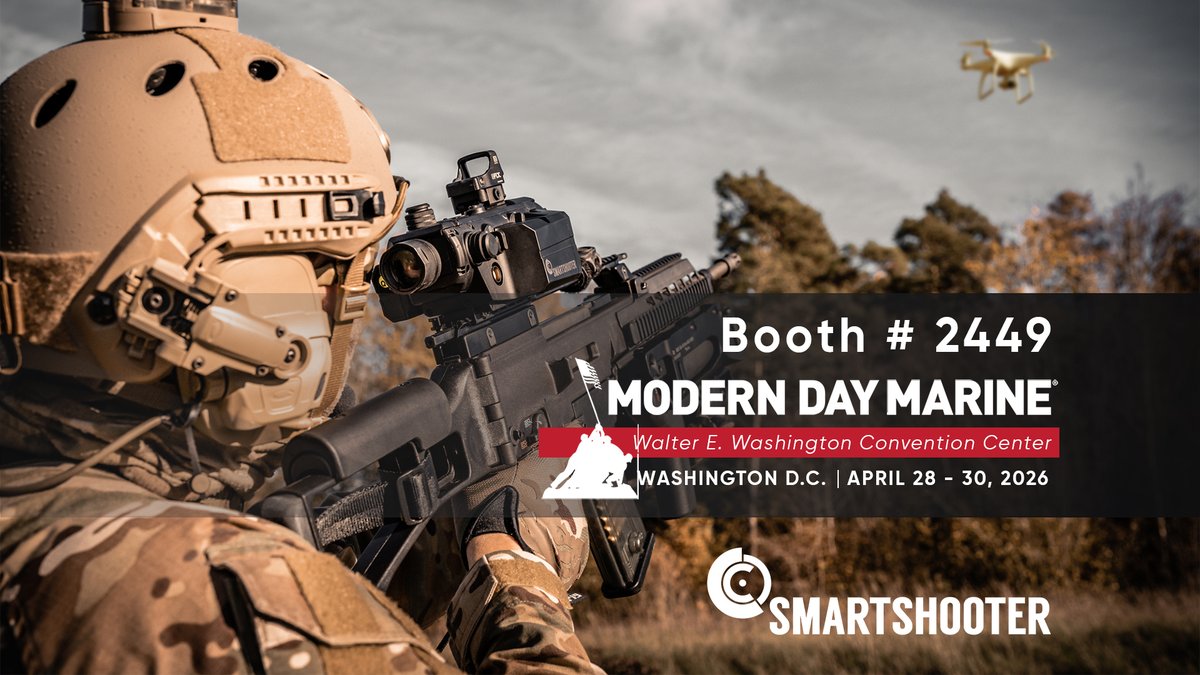 smart_shooter_'s tweet photo. ๐ ๐ฎ๐ธ๐ถ๐ป๐ด ๐๐๐ฒ๐ฟ๐ ๐ฆ๐ต๐ผ๐ ๐๐ผ๐๐ป๐. ๐ฏ Visit ๐๐ผ๐ผ๐๐ต #๐ฎ๐ฐ๐ฐ๐ต April 28โ30 at #ModernDayMarine to see our Fire Control tech in action! #MDM2026 #SMASH #TacticalTech #CounterUAS #USMC #Precision https://t.co/cVdeuHvWrR