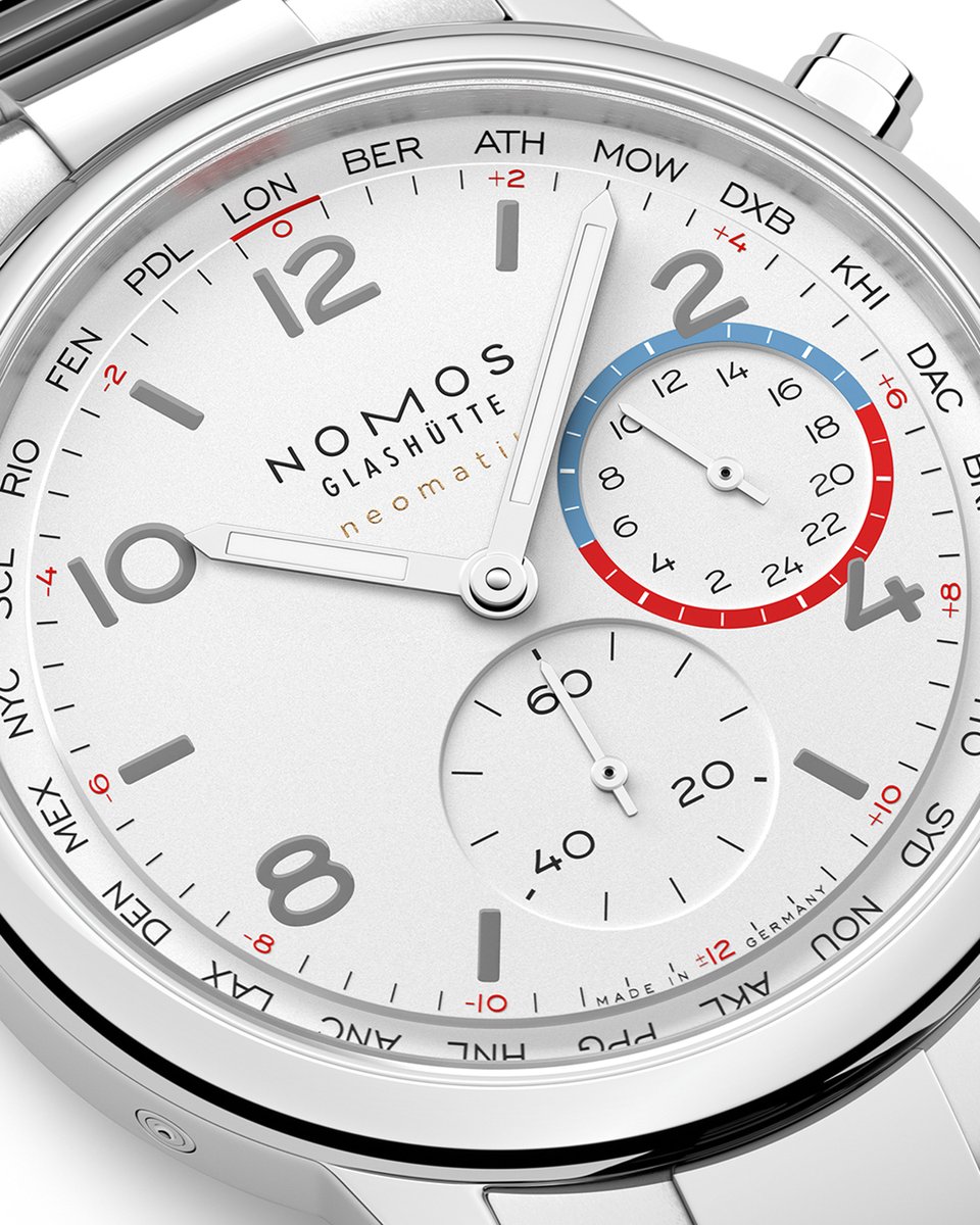 nomosglashuette's tweet image. Introducing #ClubSport neomatik #Worldtimer. With a white silver-plated dial, this #watch a calm and focused presence to the wrist, while select color accents highlight technical features.

nomos-glashuette.com