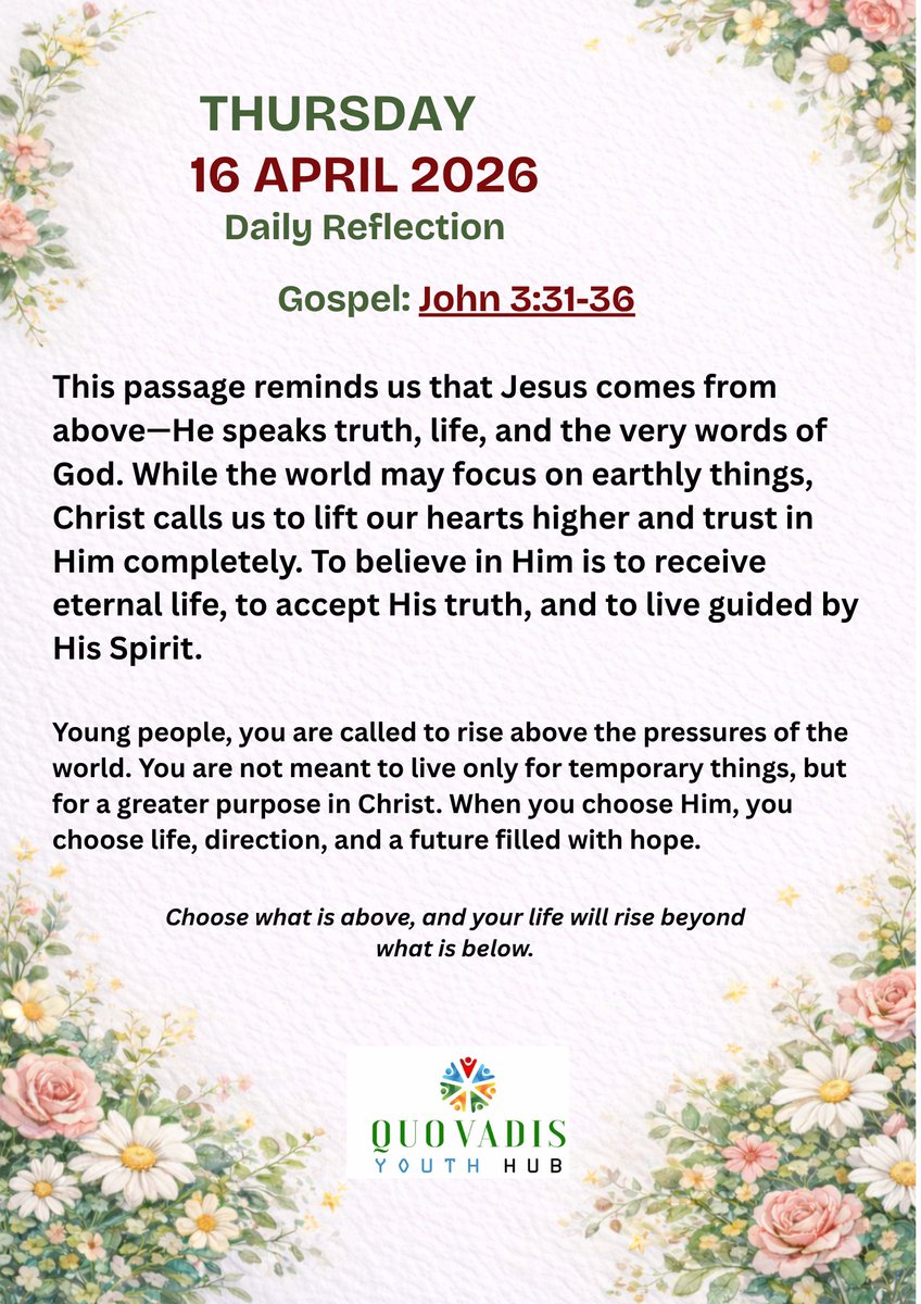 QuovadisYoutHub's tweet photo. #GospelReflection #YouthInFaith #HopeInChrist #quovadisyouthhubinspire https://t.co/8NvZ51YSwf