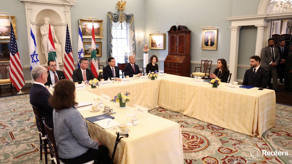 Reuters's tweet image. 🔊 ‘The Israeli ambassador came out of the meeting … saying that he was confident that the Lebanese government will seriously try to disarm Hezbollah.' @Simondlewis on the first direct talks between Lebanon and Israel in more than three decades reut.rs/4th4X9c