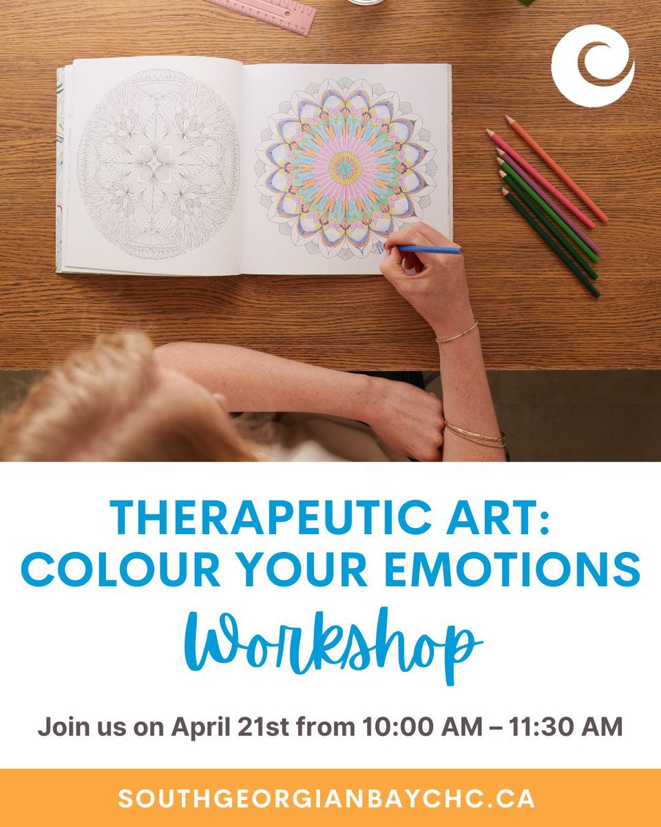 SGB_CHC's tweet image. 🎨 Therapeutic Art: Colour Your Emotions 🖌️

🗓️ April 21
🕙 10:00 AM – 11:30 AM
📍 Stayner Library

🔗 Register here: southgeorgianbaychc.ca/event/646/21-0…

#TherapeuticArt #CreativeWellness #MentalWellness #ArtForHealing #MindfulLiving #SelfExpression #SGBCHC