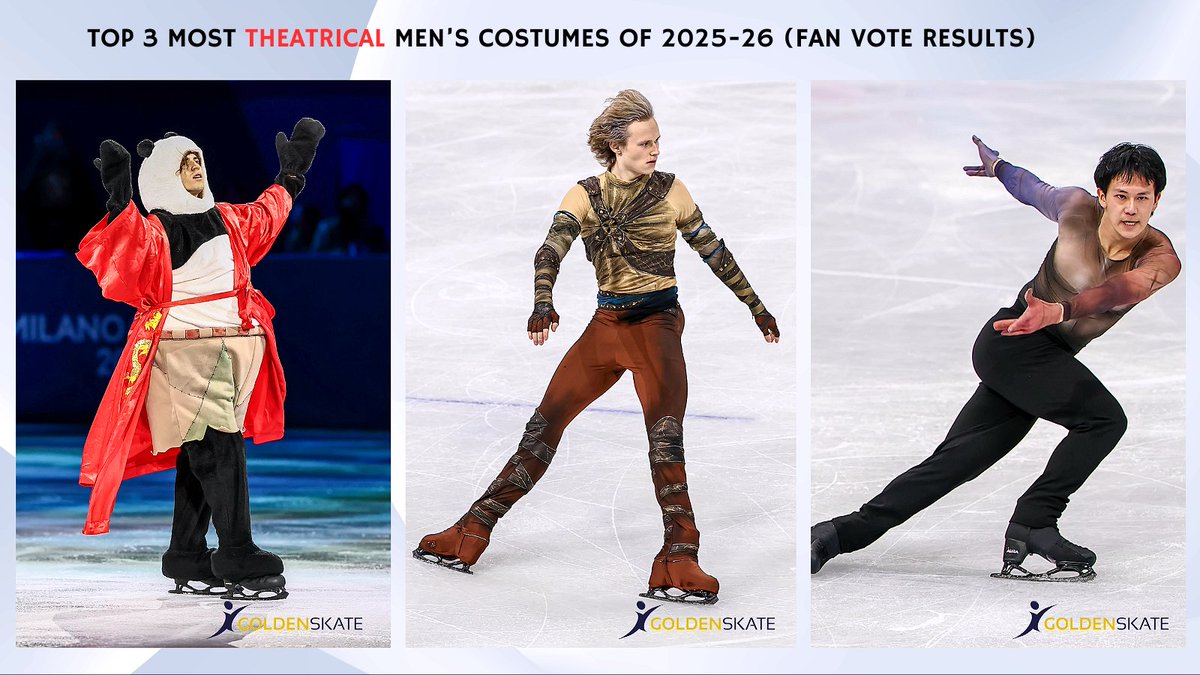 goldenskate's tweet image. Votes are in for the most theatrical Men’s figure skating costumes of the 2025–26 season!

Check out our "quick read" article!
👉 bit.ly/2026Men

#FigureSkating #SkatingFashion #Costumes #MikhailShaidorov #IliaMalinin #AdamSiaoHimFa #Olympics