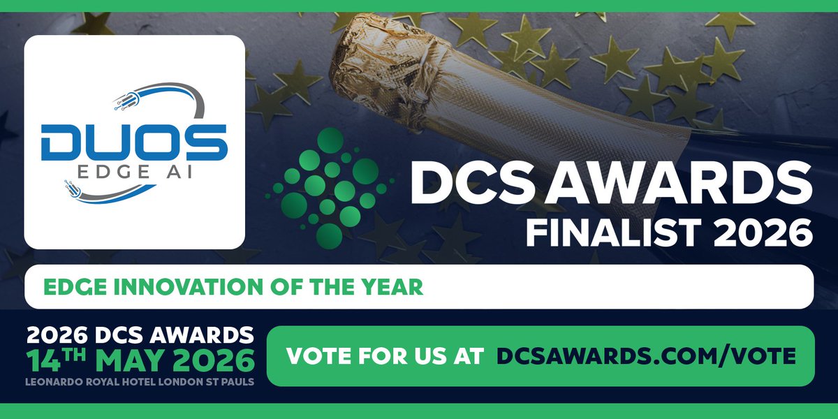 duosEdgeAI's tweet image. Last chance to vote!

#DCSAward voting ends this Friday, April 17. To vote #DuosEdgeAI's patented, modular #edgedatacenter model for Edge Innovation of the Year, visit: dcsawards.com/vote. #AI #EdgeComputing #DuosTech #DUOT $DUOT