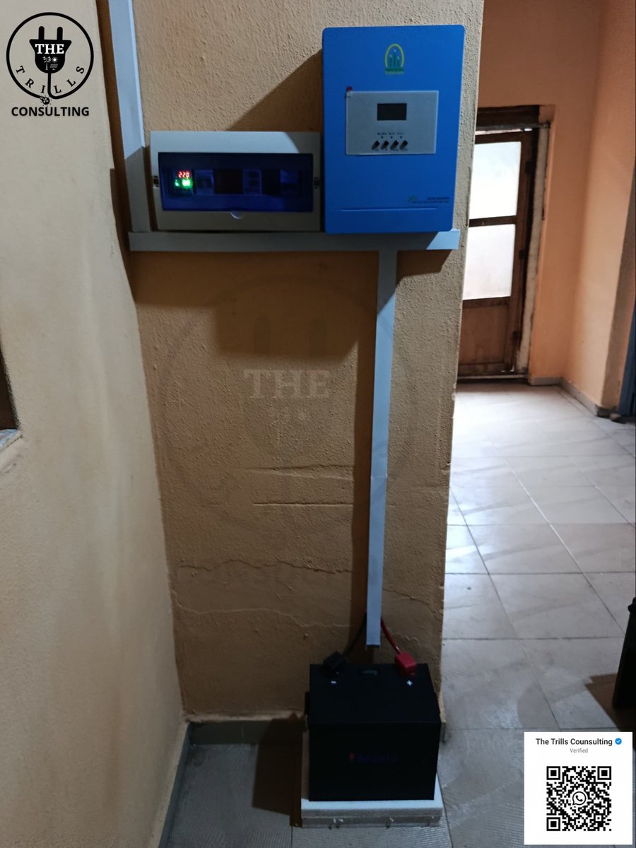 trills_the's tweet image. 1.5KVA | 4KWH | 1KWP
Solar Powered Inverter System, installed in Ibadan.

DM us for yours😎🤝
#TTC #GoSolarToday #SmartHome #CCTV