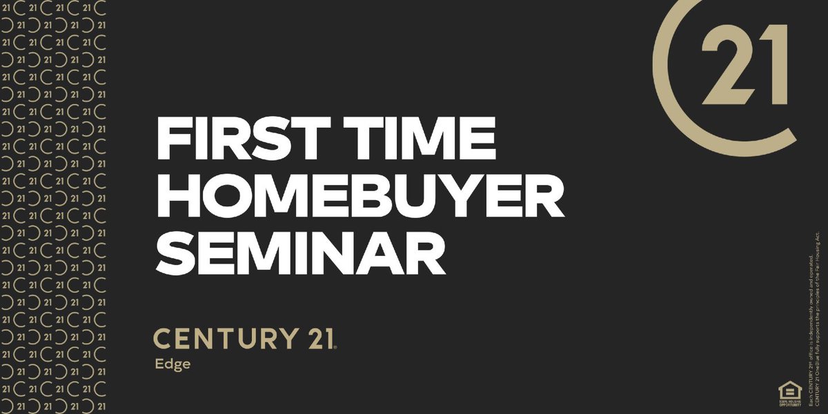 seangum's tweet photo. TONIGHT at 7pm  - 1st Time Homebuyers Workshop - ONLINE!

Are you considering buying your first home but don't know where to start? Well good news, you've found your starting point! Join CENTURY 21 Edge for our FREE First Time Homebuyers Workshop. During this interactive 60-minute virtual workshop, you'll learn the ins and outs of getting ready to buy your first home. We'll demystify the process and show you how easy buying a home can be!
Get your free ticket at https://t.co/1W2KdTdqtX