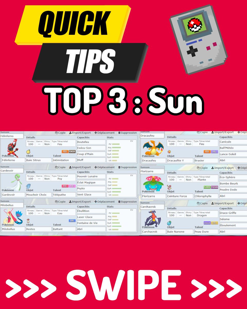 tehleadersheep's tweet image. THREAD : Les meilleurs équipes de Pokemon Champions !

Beaucoup de tournoi ce sont fini sur Pokemon Champions, donc voici les 5 Team qui ont remporté de grande compétition !

C'est laquelle votre préféré ?