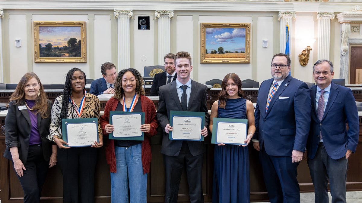 RoseState's tweet photo. RSC students and staff members attended an award ceremony on April 9 that honored four RSC students for their outstanding academic achievement during the 2025-2026 school year. Read more ➡️ https://t.co/qoLPY3EqyJ.

#RoseState #OKHigherEdWorks https://t.co/t0siyn7jJm
