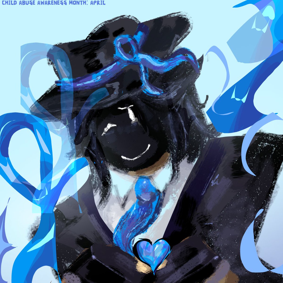 April is also known as child abuse awareness month,
My Persona wears a blue ribbon (from old drawings) in her fedora to resemble my survival of CA, just so you know I'm proud of all survivors out there! <D
#roblox #robloxart #ChildAbuseawareness