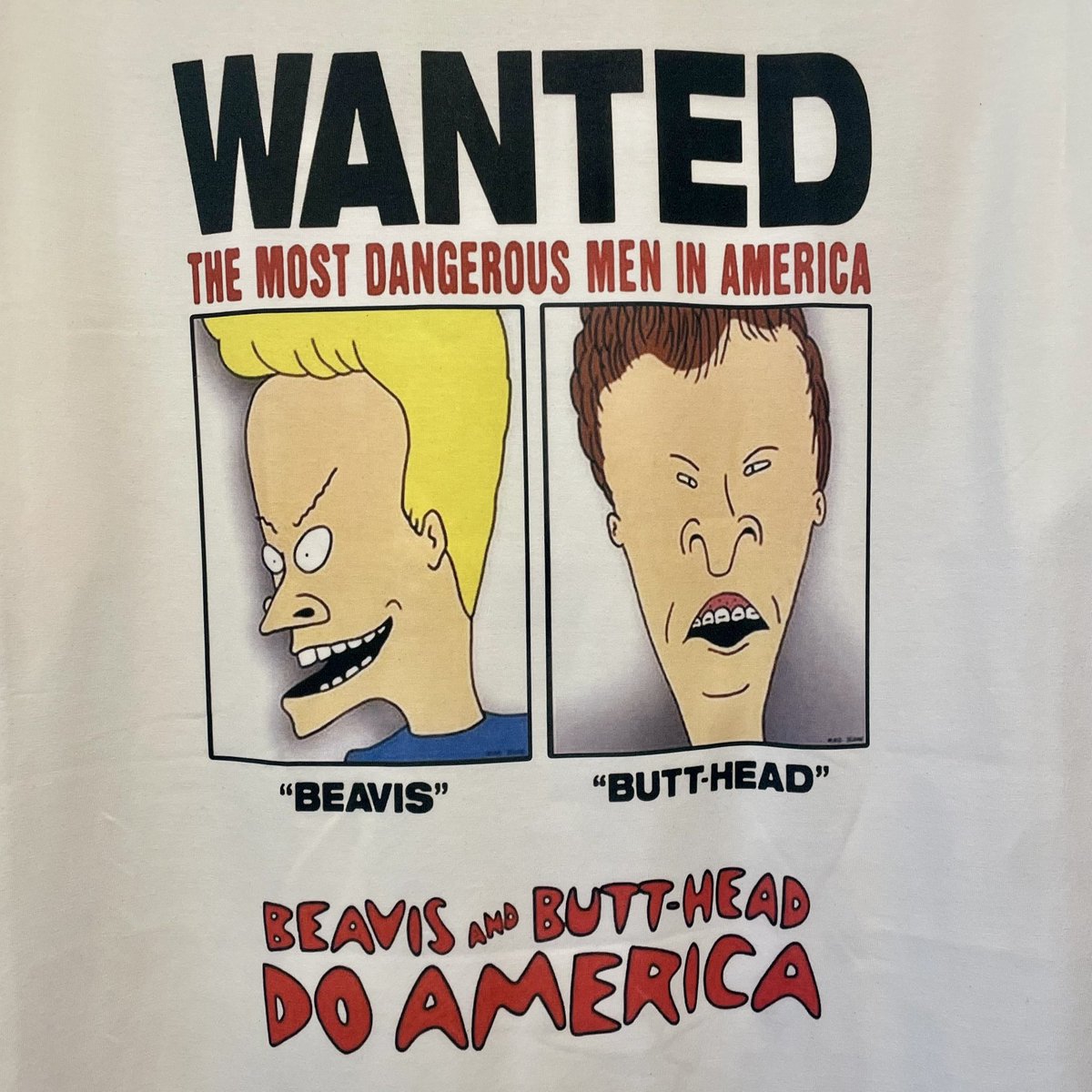 BfMerch's tweet photo. Beavis and Butt-Head "WANTED" Tee入荷しました！
2,970yen

#ビーバスアンドバッドヘッド #beavisandbutthead #mtv #アメコミ #アメリカン #カートゥーン #cartoon #90s #ムービーtシャツ #映画tシャツ #アメカジ https://t.co/00o1sc95IT