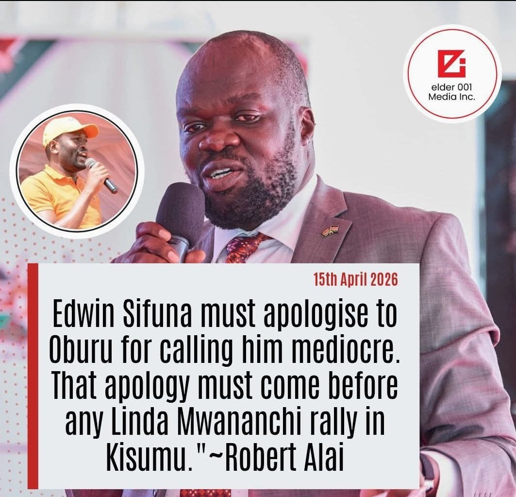 Dhi threaten meru bwana! Jakuo 

Sifuna has never called Oburu mediocre, 

Besides, who made you Pawa's  mouthpiece? 

Yurop is not your bedroom, 

But pia akina Sifuna wajipange. Last I checked they had to charter a plane to Kakamega

Walingojewa tu hapo nje ya Airport. Noma 🤧