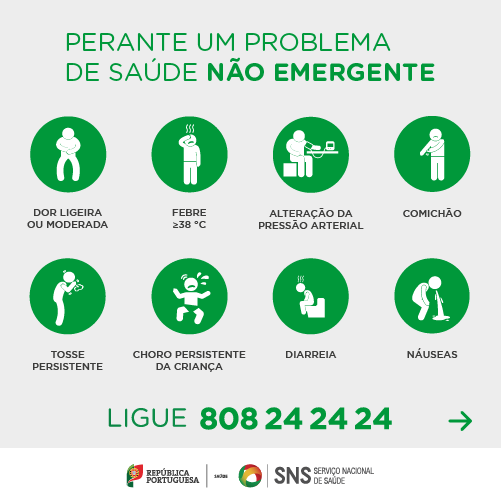 SNS_Portugal's tweet photo. Se estiver com um problema de saúde não emergente, como febre, comichão ou tosse persistente, ligue para o SNS 24 (808 24 24 24). Ligar para o número certo faz toda a diferença!
Saiba mais: https://t.co/ohDdMRINhW. 👌
#Saúde #SNS #SNS24 #SNS24ouINEM
 @INEMtwitting @DGSaude https://t.co/4FMz5XthZp